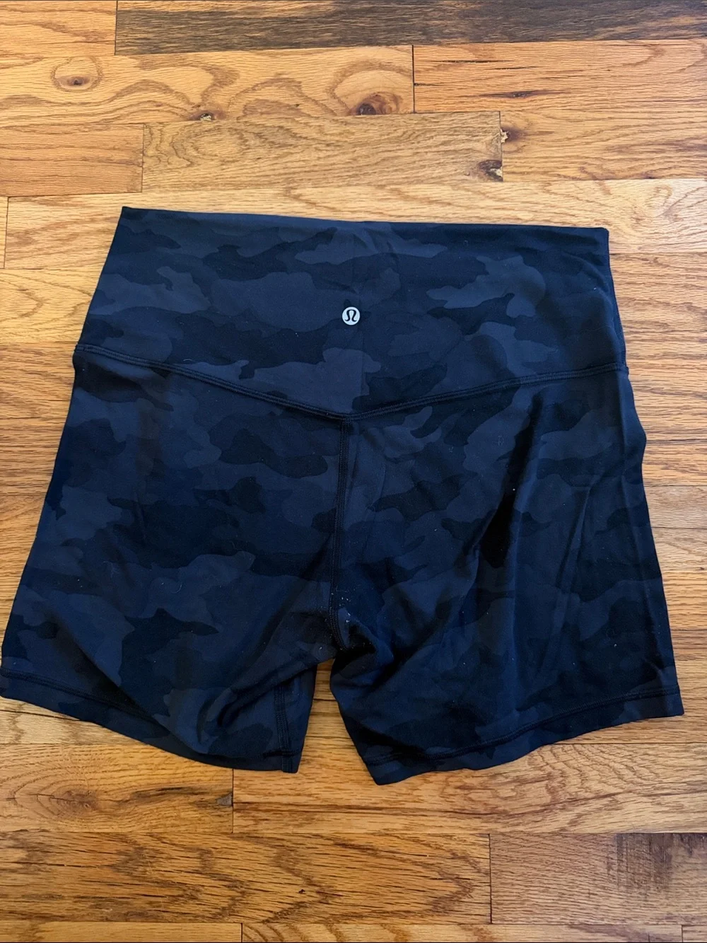 lululemon athletica Black Tonal Camo High-Rise Athletic Shorts